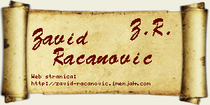 Zavid Račanović vizit kartica